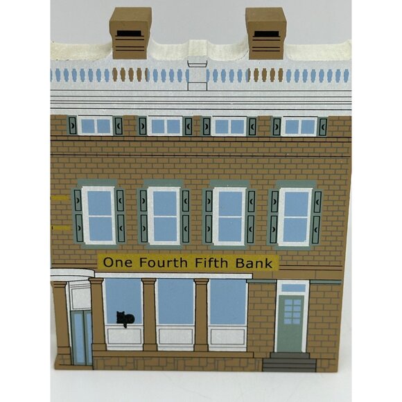 VTG Cat's Meow Village 2002 #02-111 One Fourth Fifth Bank Wood Shelf Sitter - Picture 5 of 7